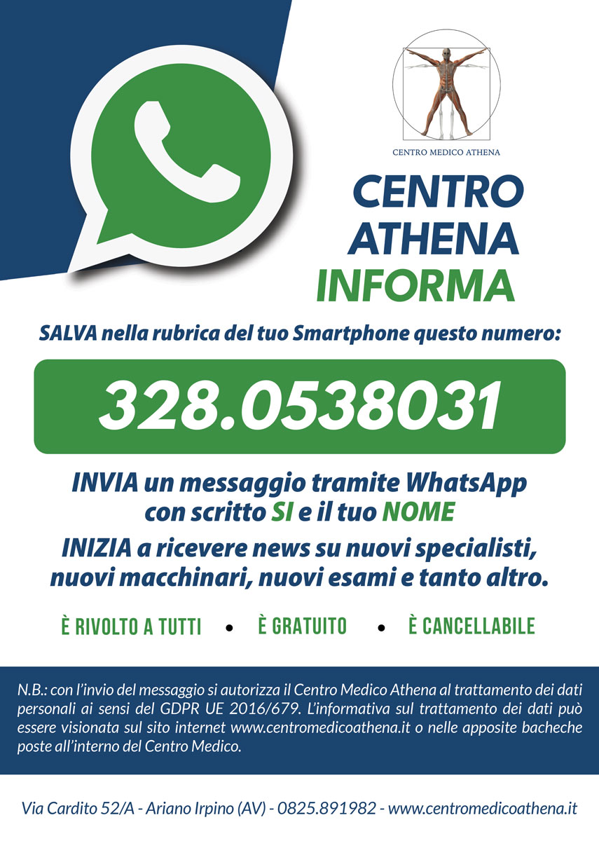 servizio whatsapp centro medico athena
